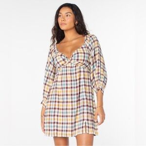Roxy Moonlight Shores Plaid Dress Brown
Cotton Crepe Dobby NWT Sz XL